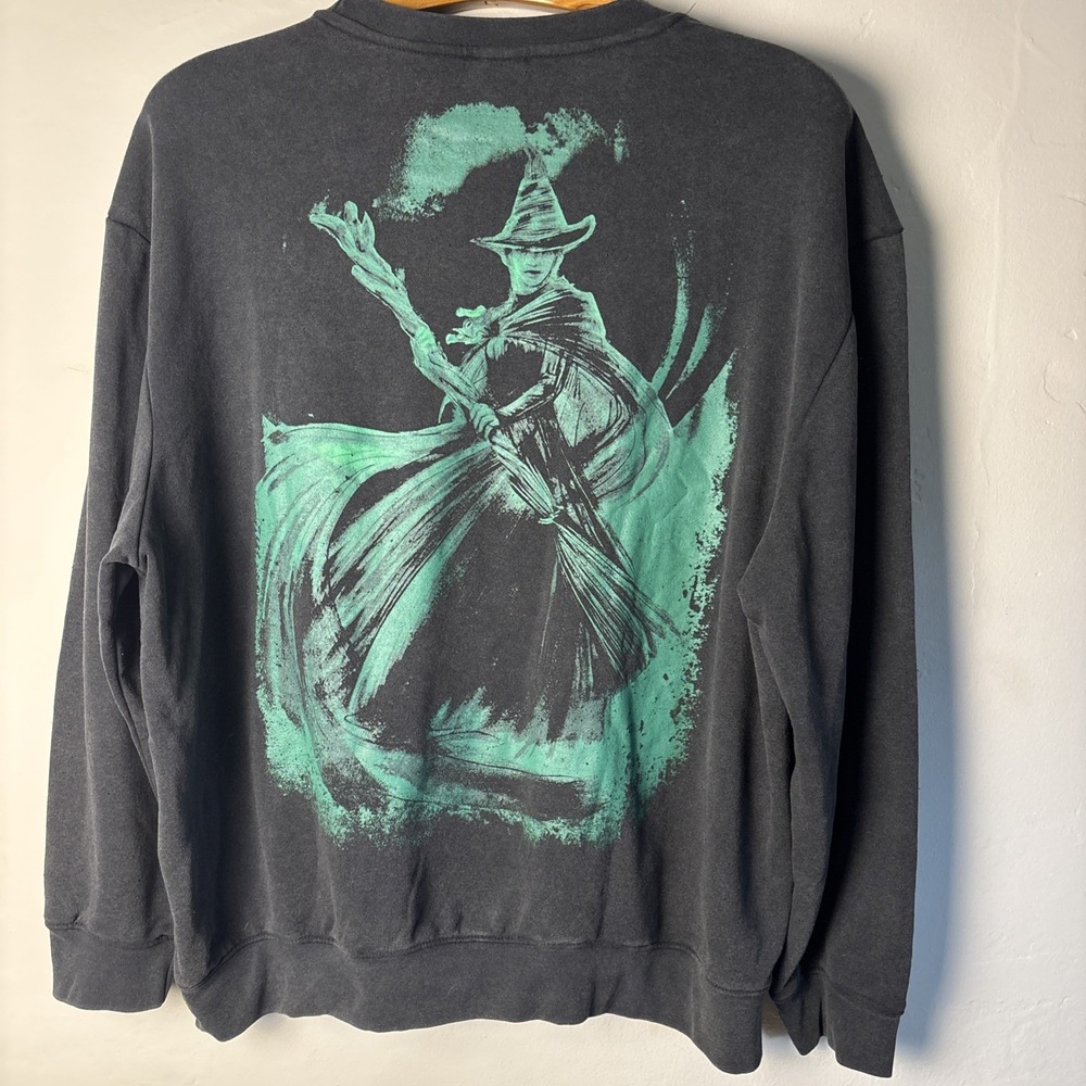 Wicked Sweatshirt Mens 2XL Black Pullover Fleece Witch Graphic Halloween